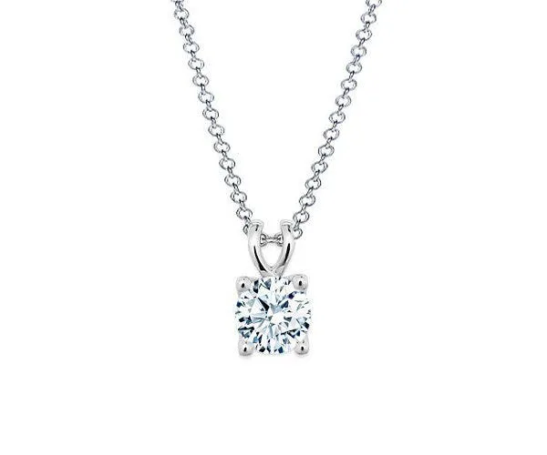 0.25 Carat Round Brilliant Cut White Gold Diamond Halo Pendant