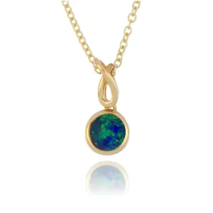 14ct Yellow Gold 0.30ct Opal Doublet Necklace