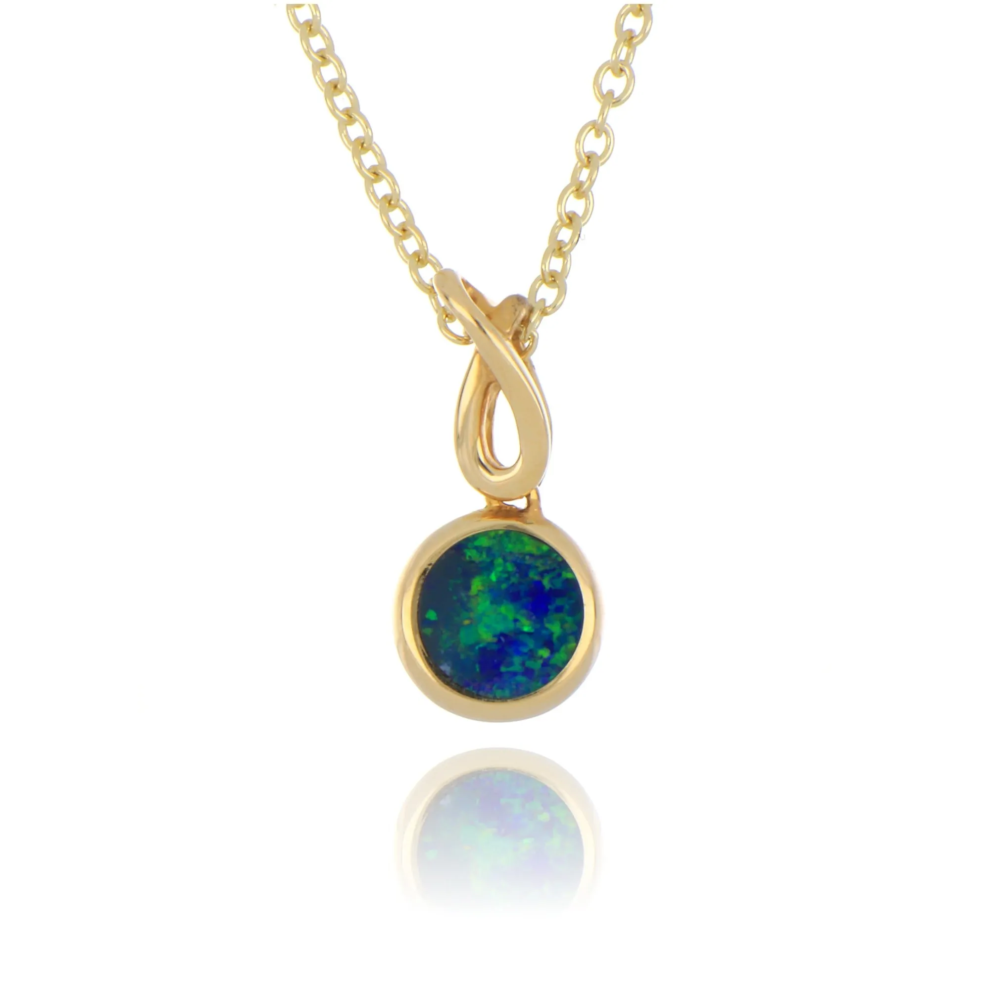 14ct Yellow Gold 0.30ct Opal Doublet Necklace