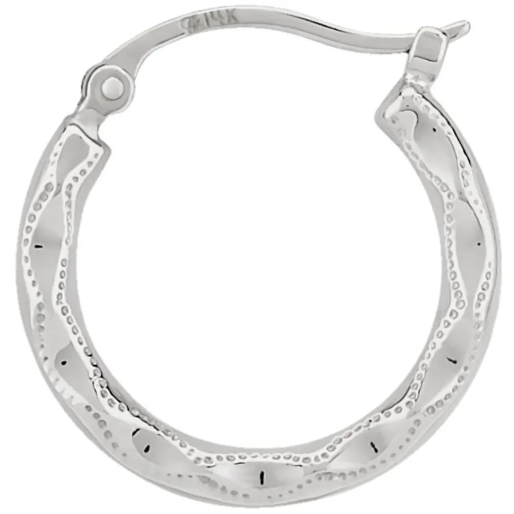14k Gold Fancy Scallop Hoops