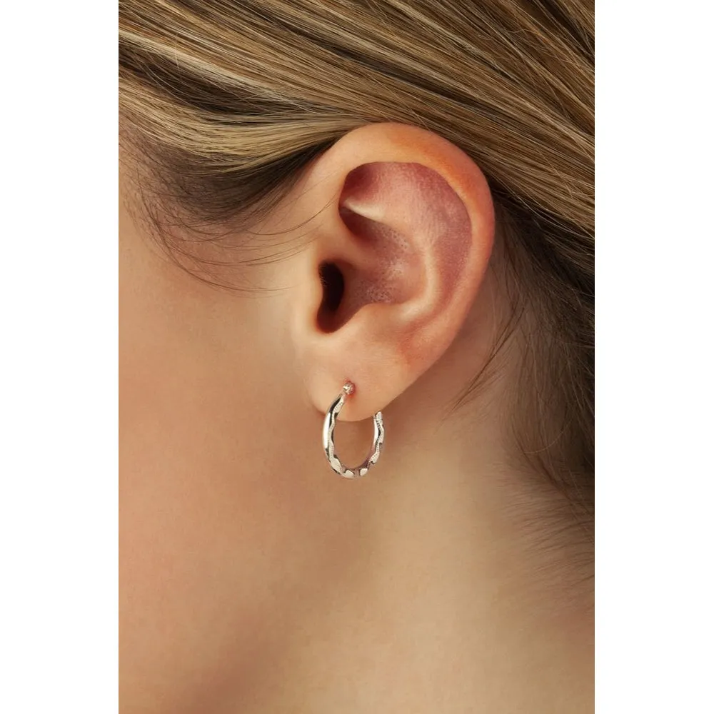 14k Gold Fancy Scallop Hoops