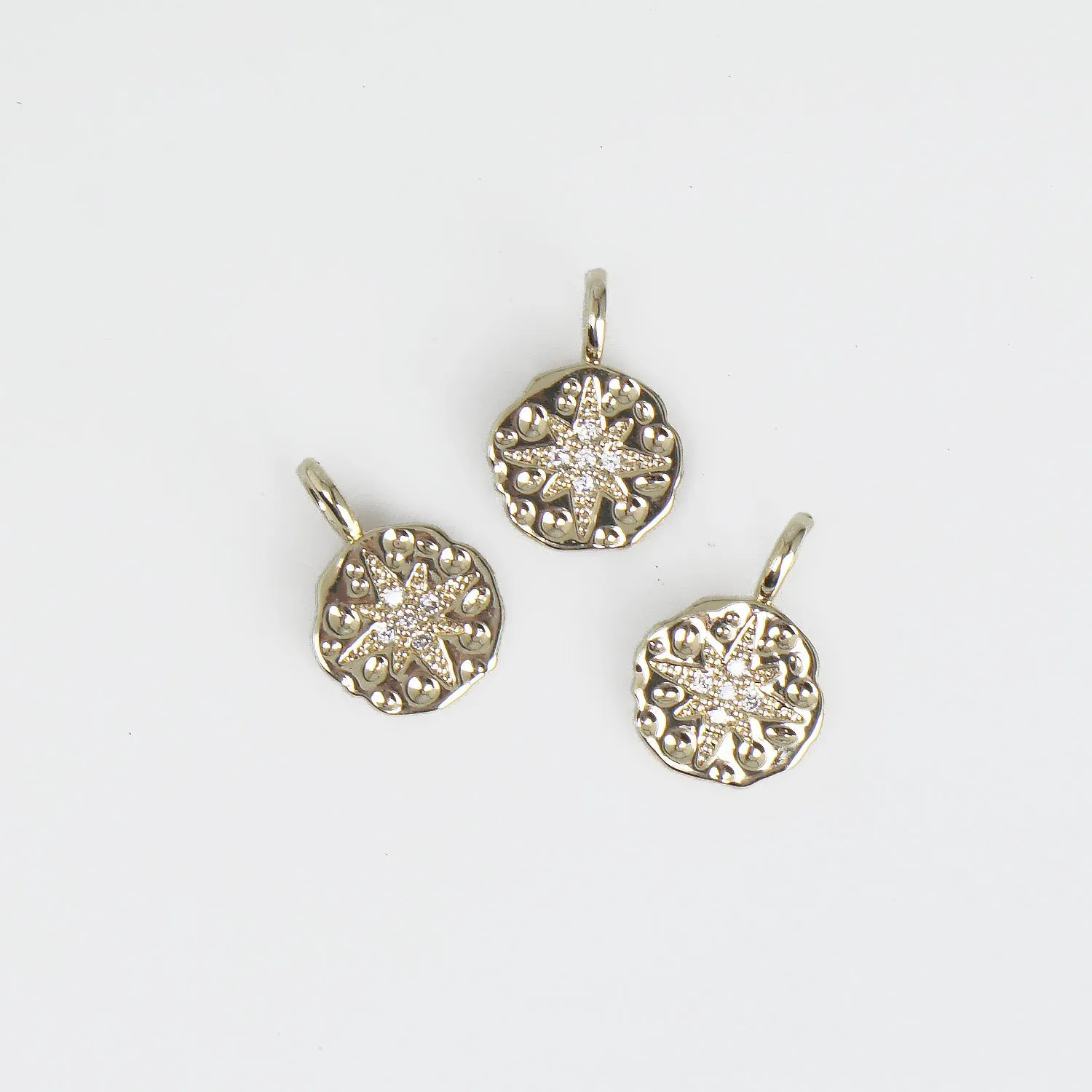 14k Gold Filled Northstar Charm 10mm Round Zircon Charm Necklace Charm Jewelry Making 10331750