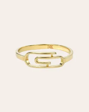 14K Gold Paper Clip Ring