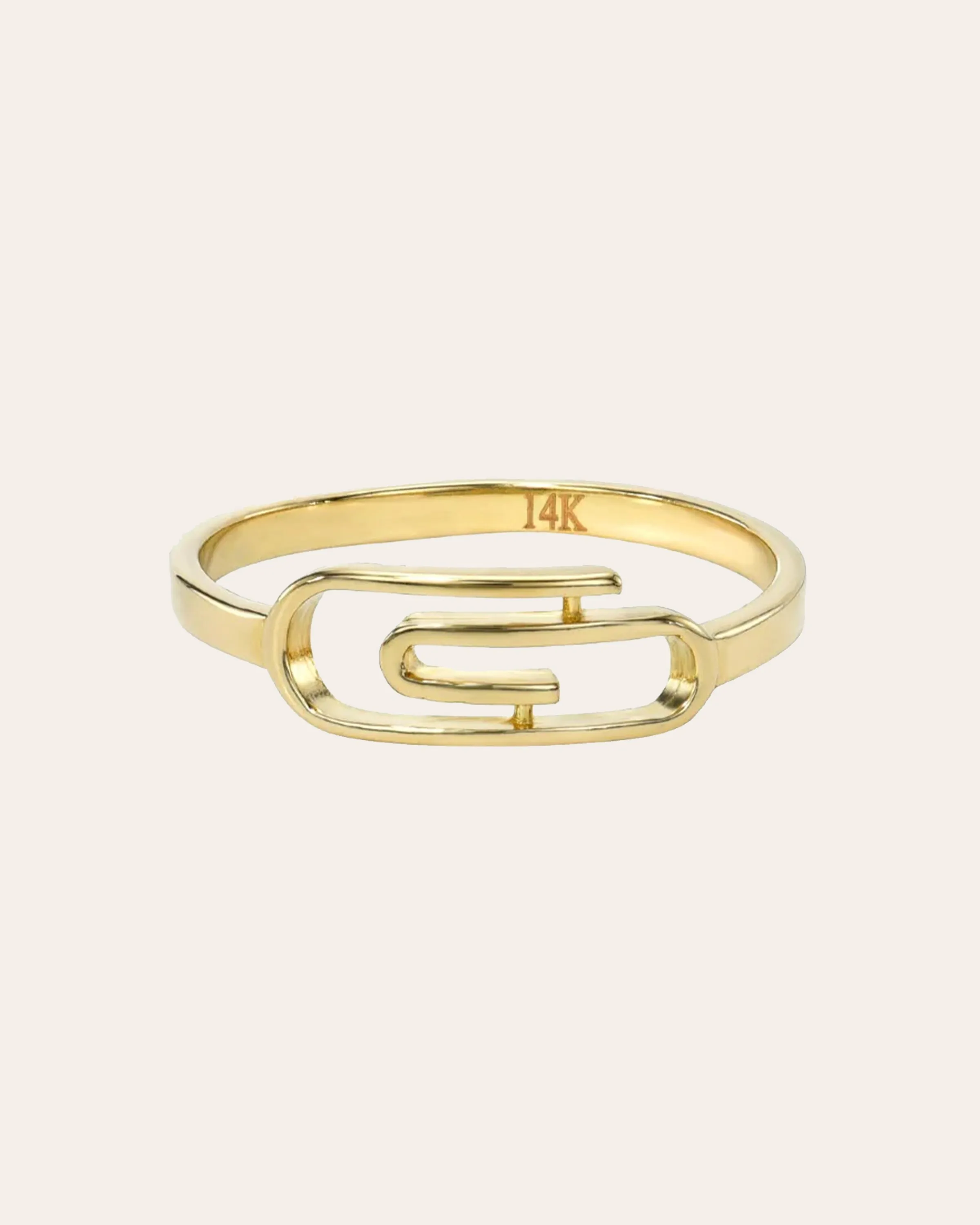 14K Gold Paper Clip Ring