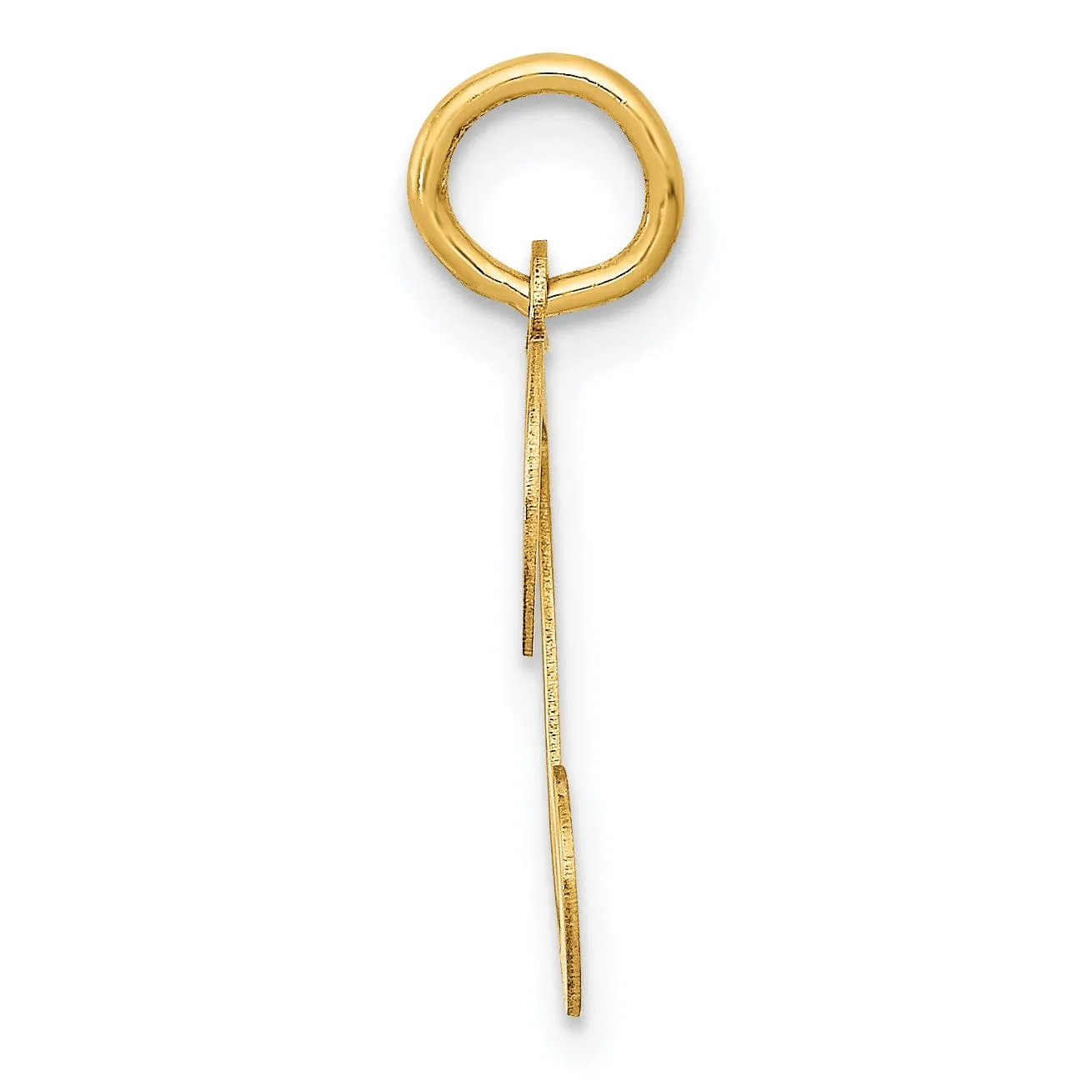 14k Yellow Gold Polished Fancy Initial T Charm