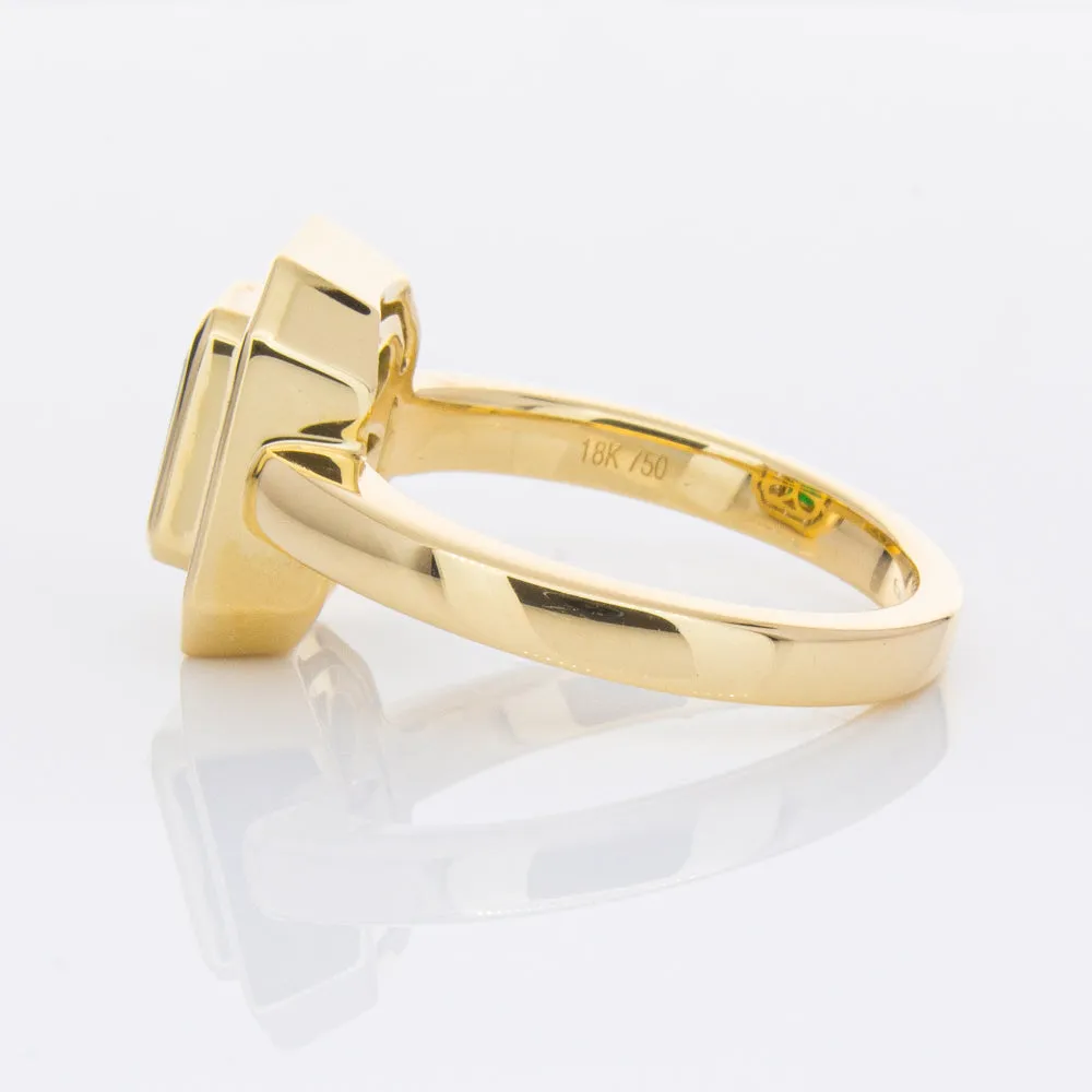 18ct Yellow Gold 1.13ct Emerald & Diamond Ring