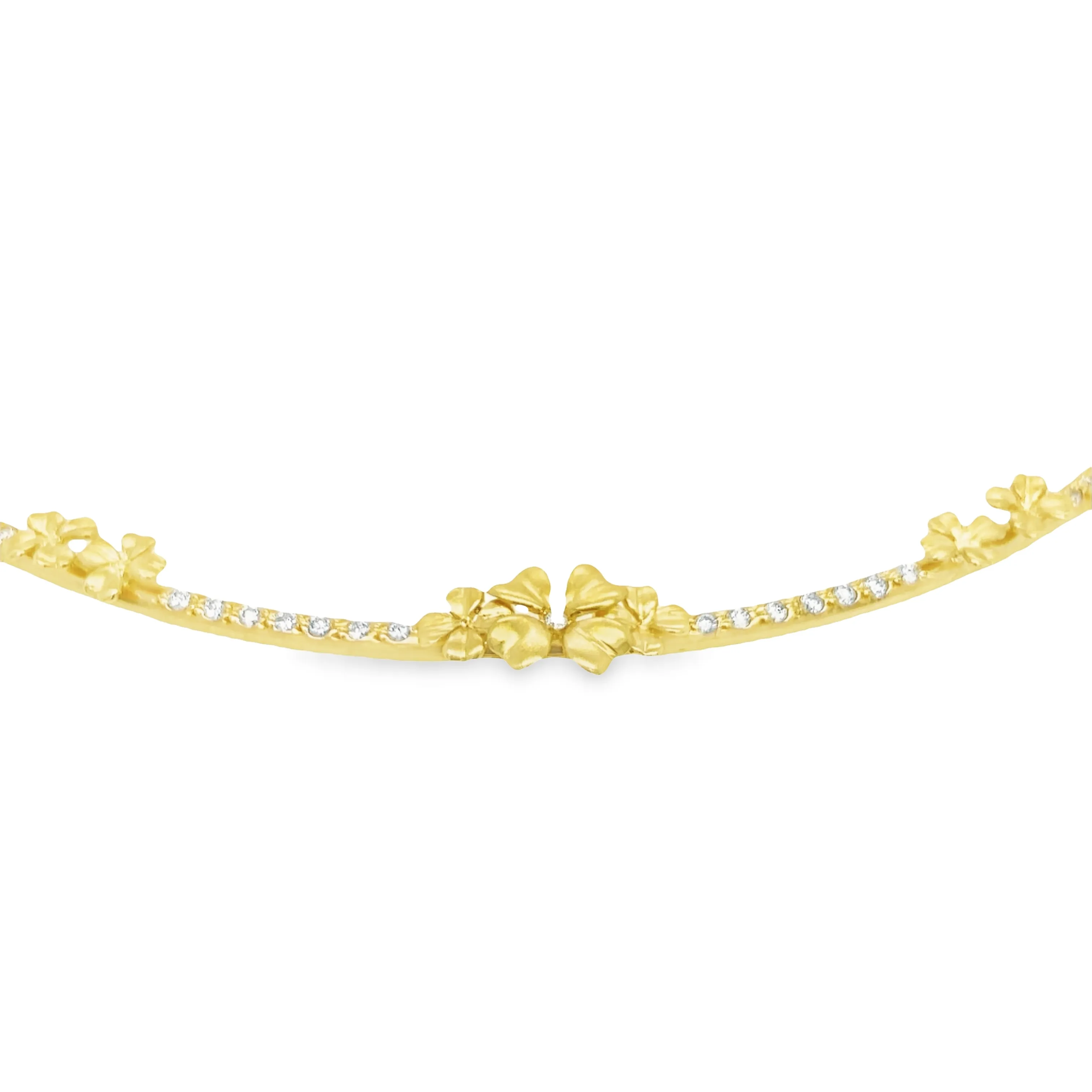 18k Diamond Five Station Flower Motif Necklace