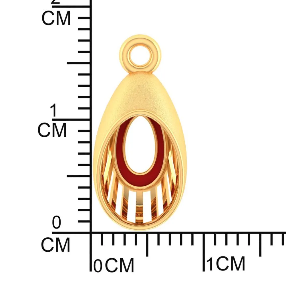 18k Oval-shaped Gold Earrings With A Distinctive Design