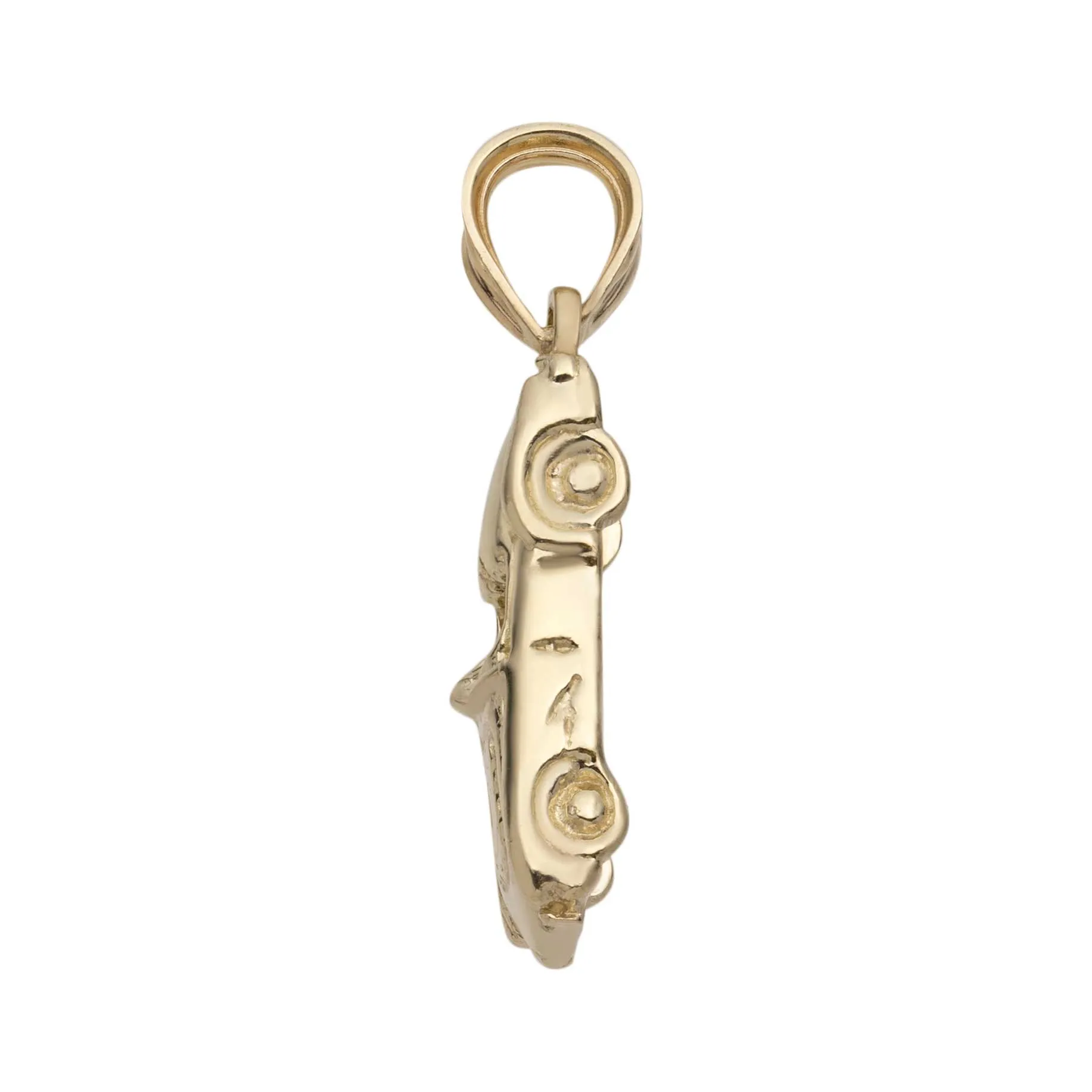 1" Shiny Car Pendant 10K Yellow Gold