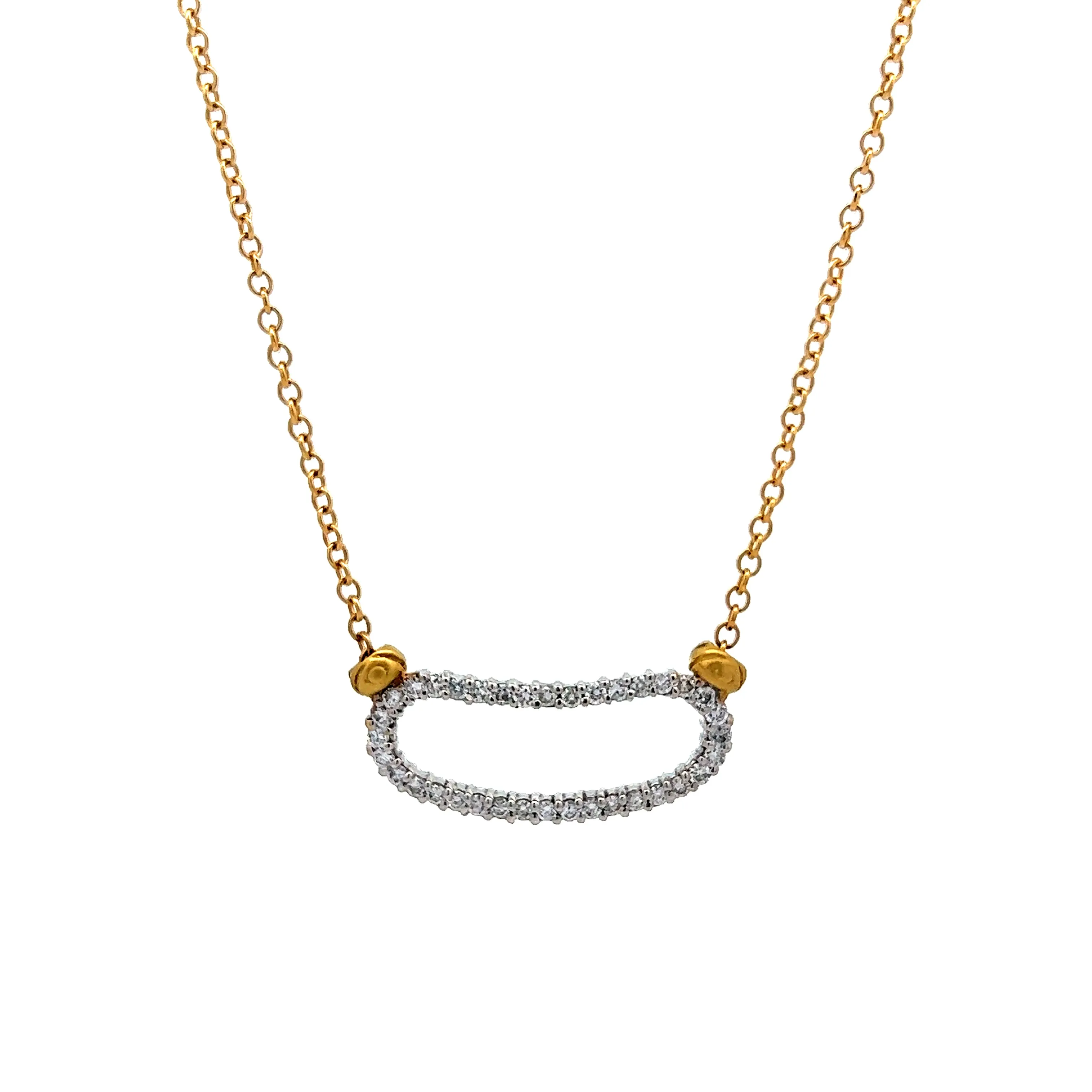 .54 Two-Tone Diamond Pendant Necklace in 18k