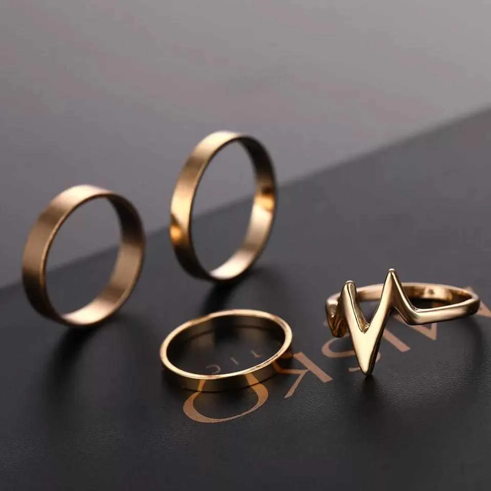 5pcs Thunderbolt Knuckle Rings Set