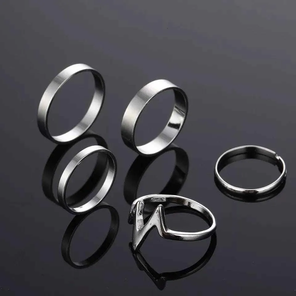 5pcs Thunderbolt Knuckle Rings Set
