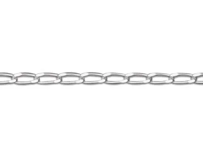 925 Silver Curb Chain Necklace 16" to 30"