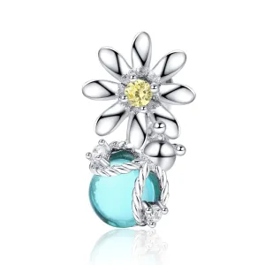 925 Sterling Silver Daisy & Firefly Crystal Bead Bracelet
