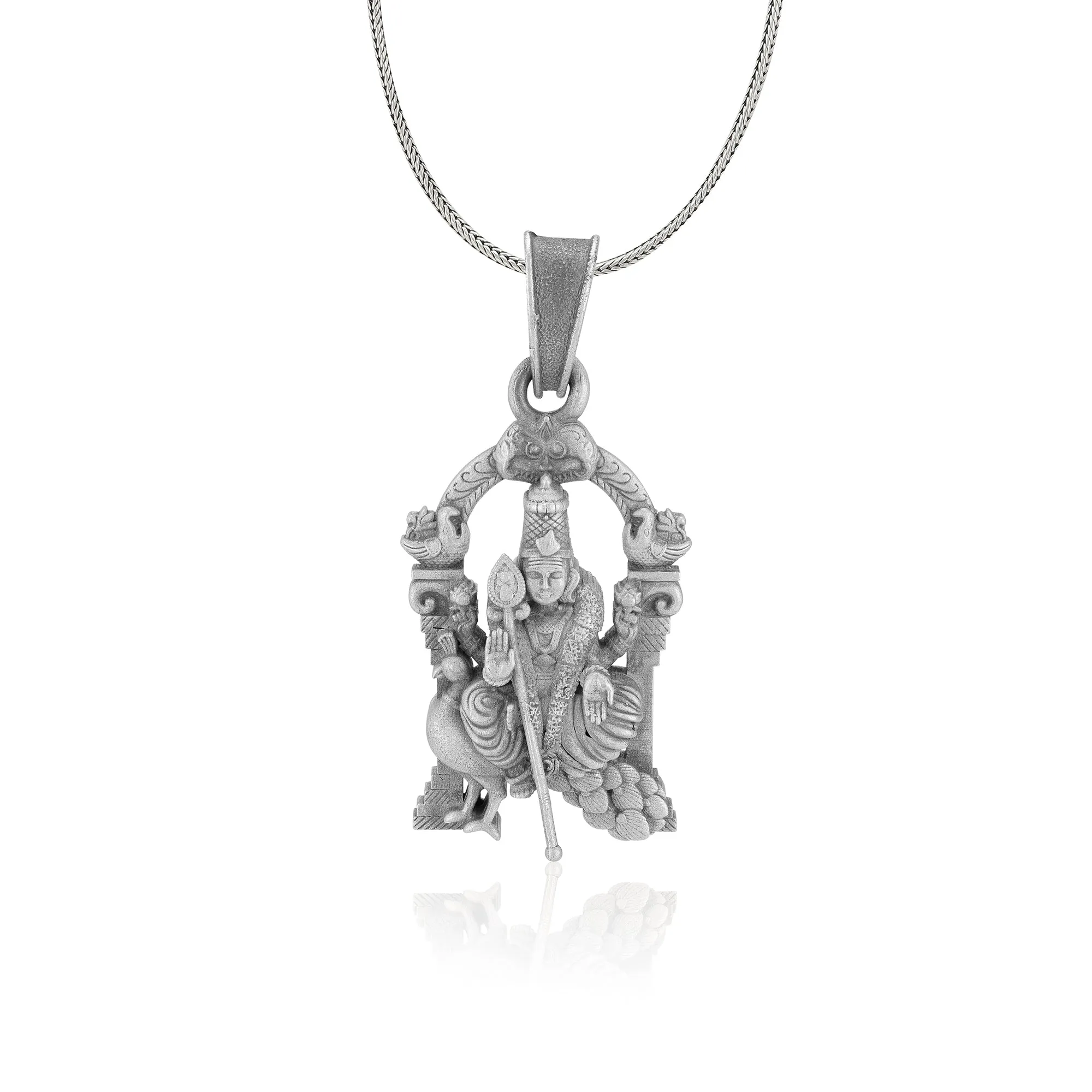 925 Sterling Silver God Murugan on Peacock Pendants for Men & Women