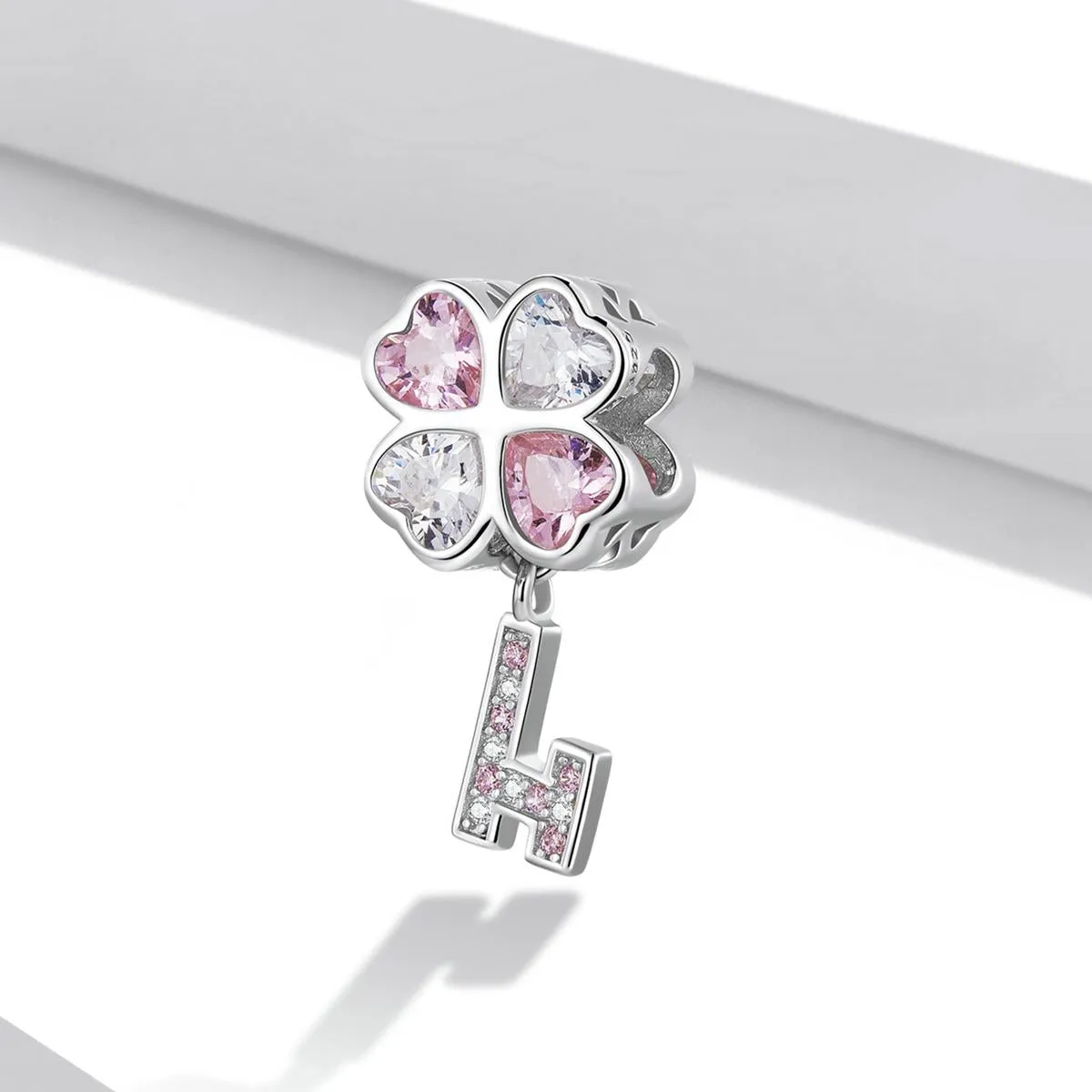 925 Sterling Silver Heart Clover Beads For Diy Bracelet Or Necklace