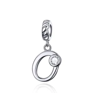 925 Sterling Silver Personalized Letter Pendant For Diy Bracelets & Necklaces Style - O