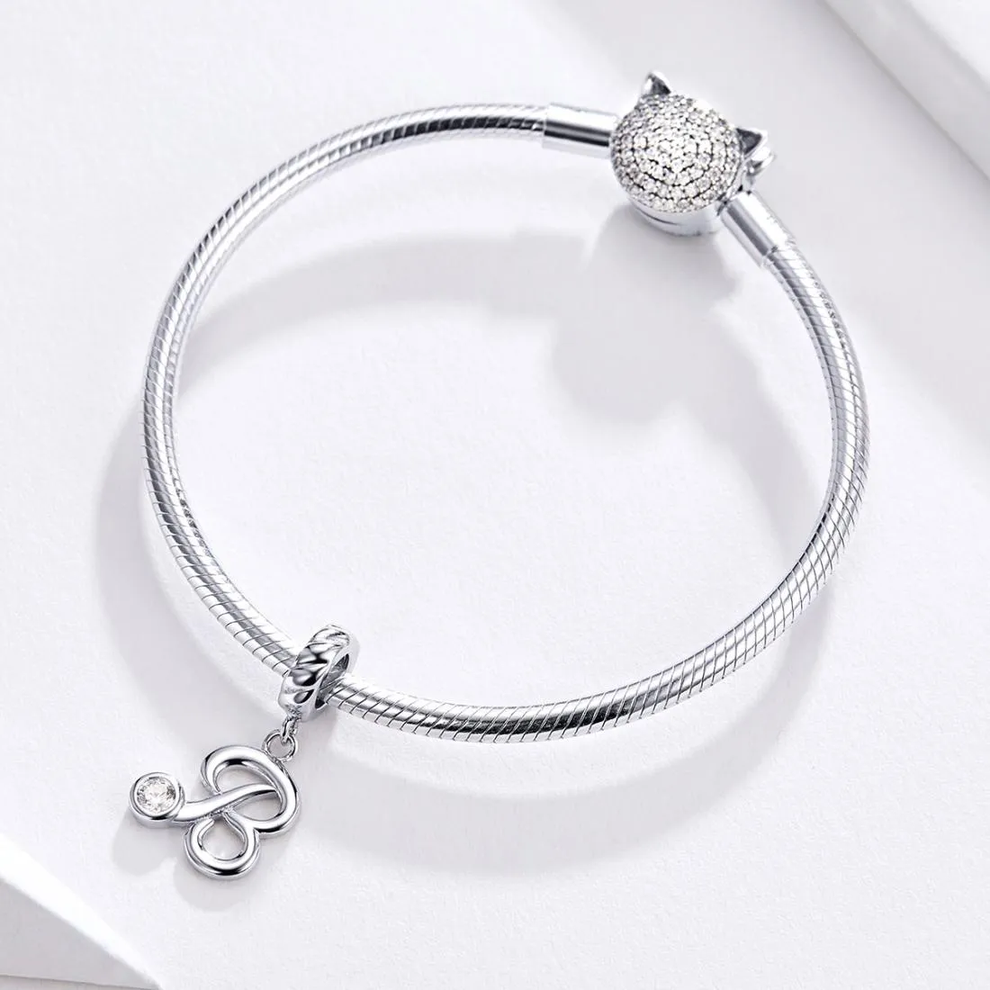 925 Sterling Silver Personalized Letter Pendant For Diy Bracelets And Necklaces Style - N