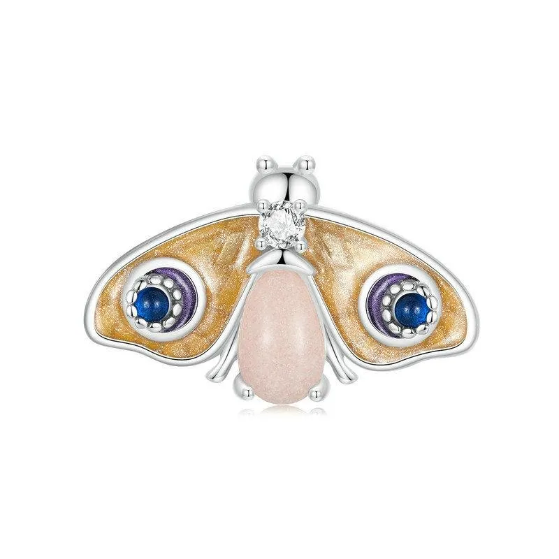925 Sterling Silver Platinum Plated Luminous Butterfly Silicone Diy Beads