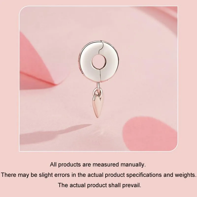 925 Sterling Silver Platinum Plated Smart Heart Diy Beads