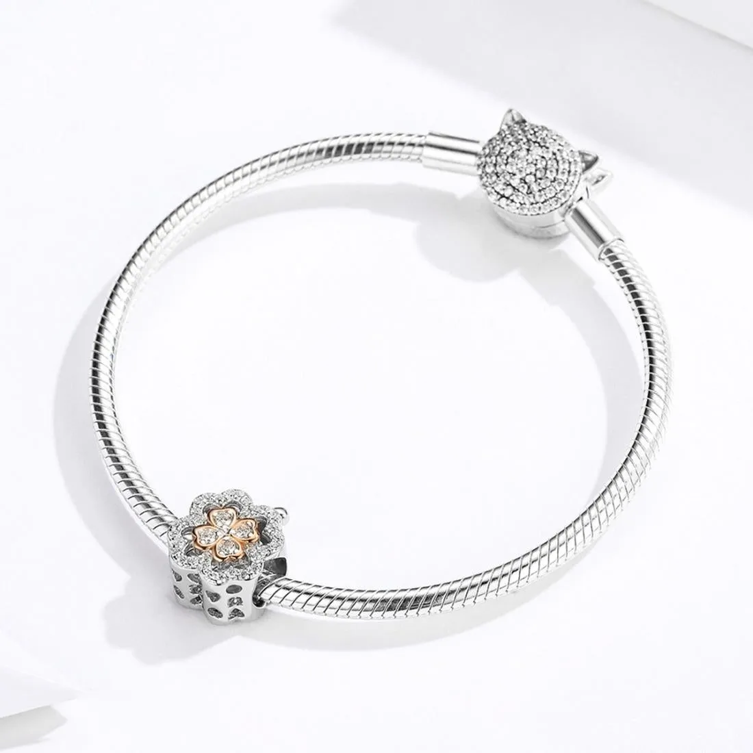925 Sterling Silver Zircon Beaded Diy Bracelet Charm