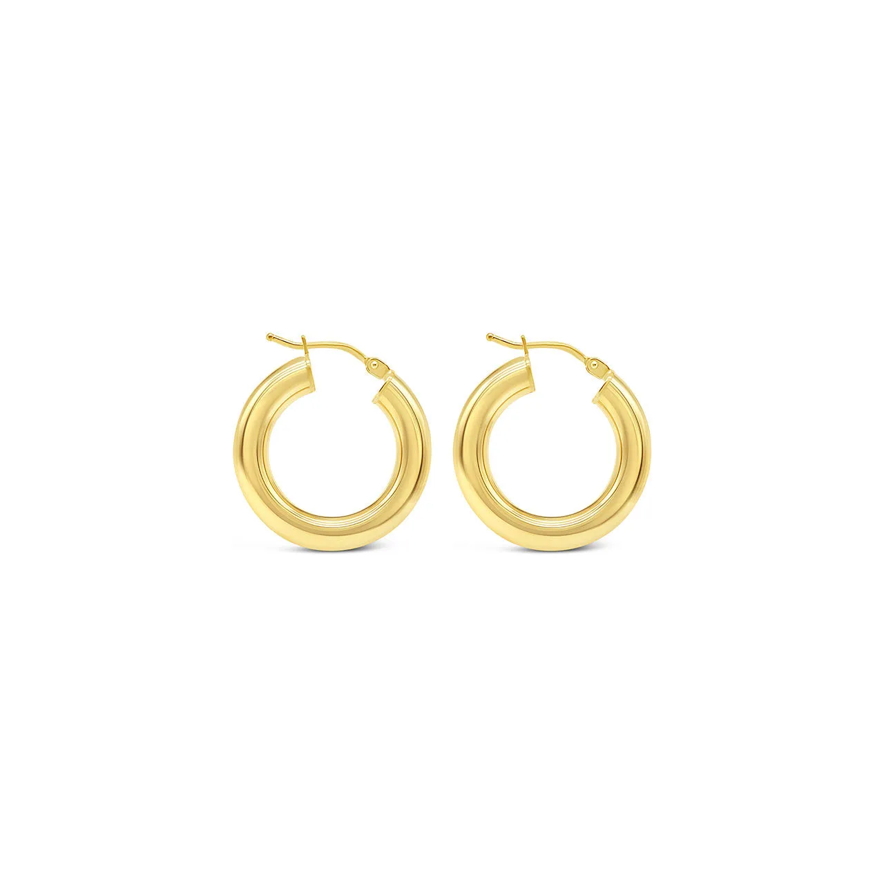 9k Yellow Gold Chunky Tube Creole Earrings