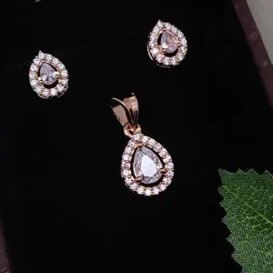 Aamrapali Rose Gold  Plated Pendant Set (Without Chain)