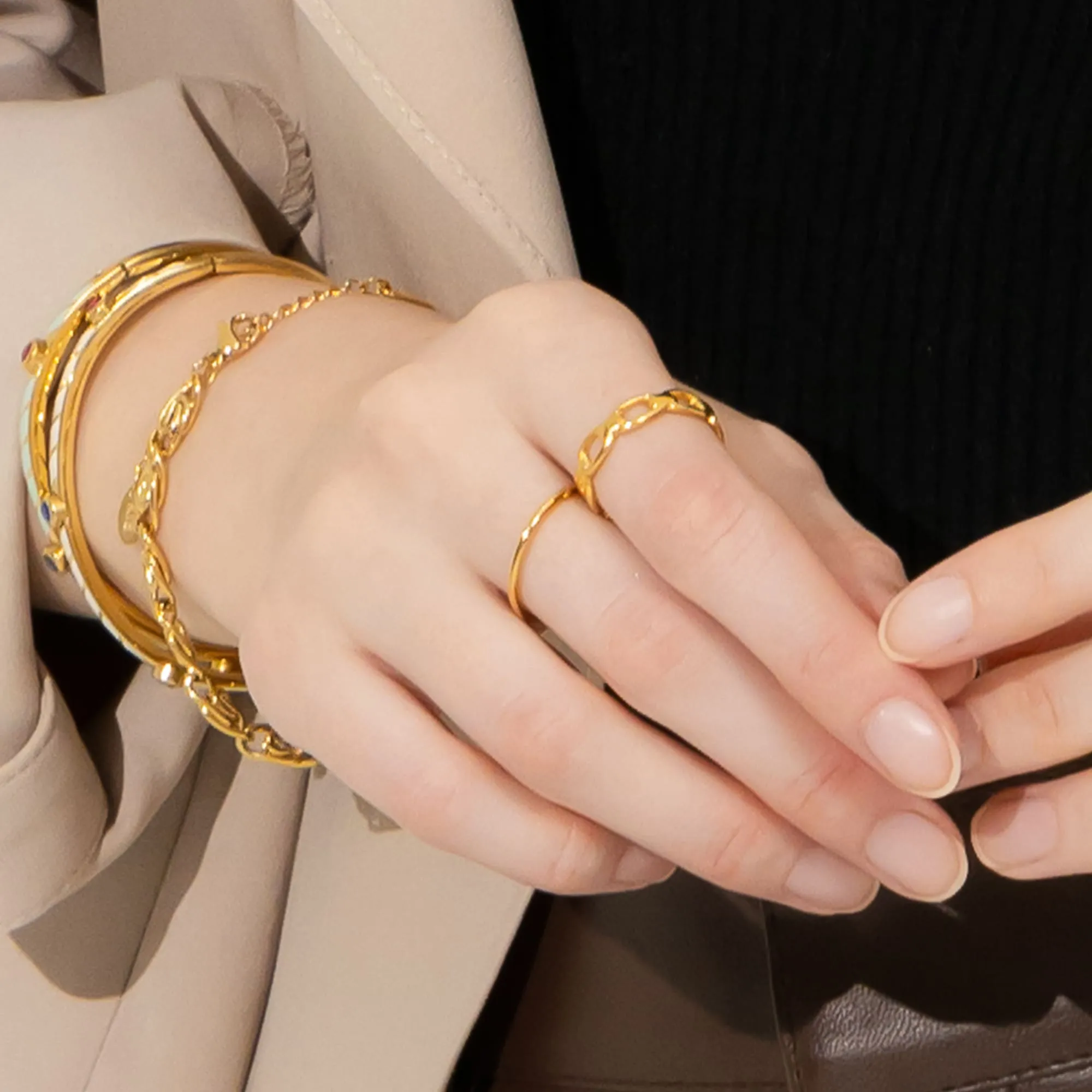 Adjustable Imperial Chain Link Ring in Gold