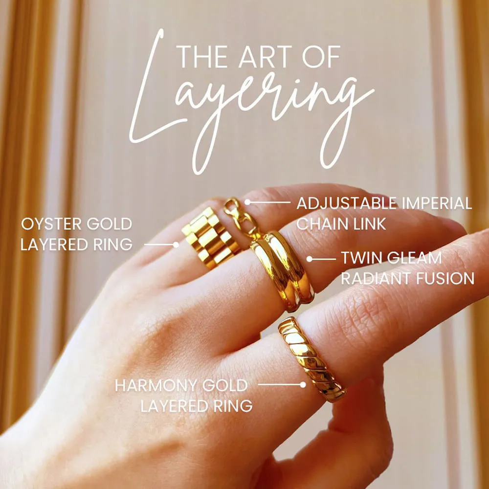 Adjustable Imperial Chain Link Ring in Gold