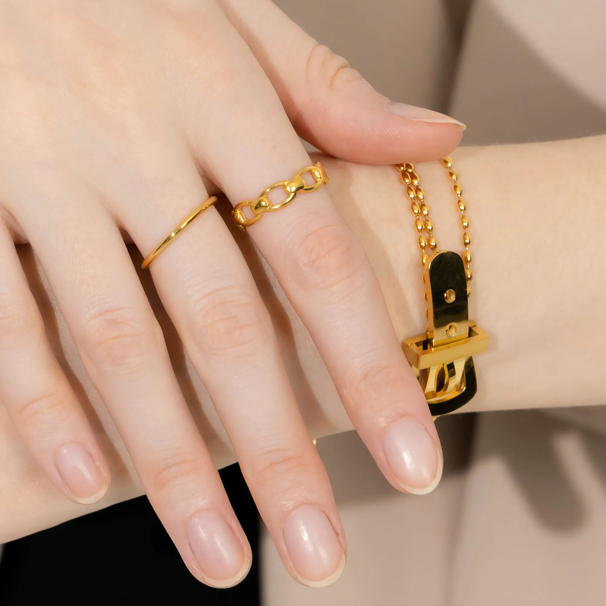 Adjustable Imperial Chain Link Ring in Gold