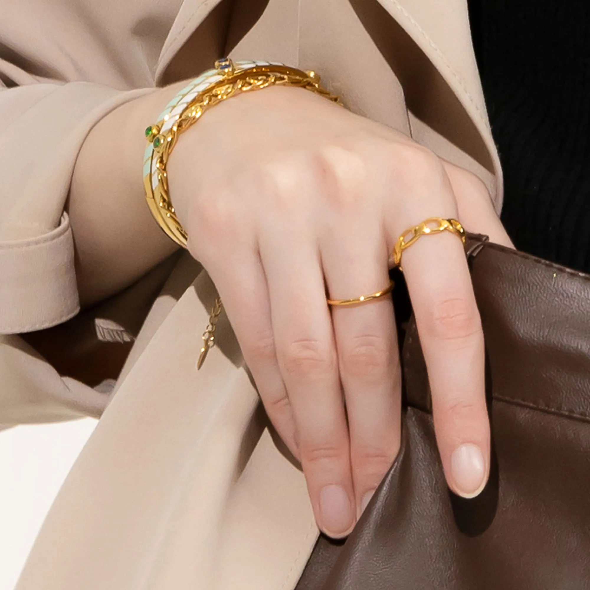 Adjustable Imperial Chain Link Ring in Gold