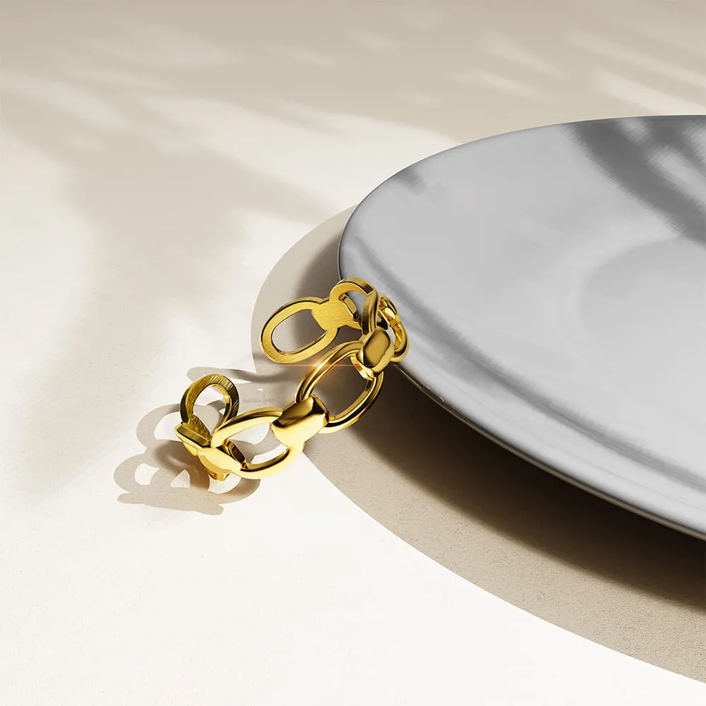 Adjustable Imperial Chain Link Ring in Gold