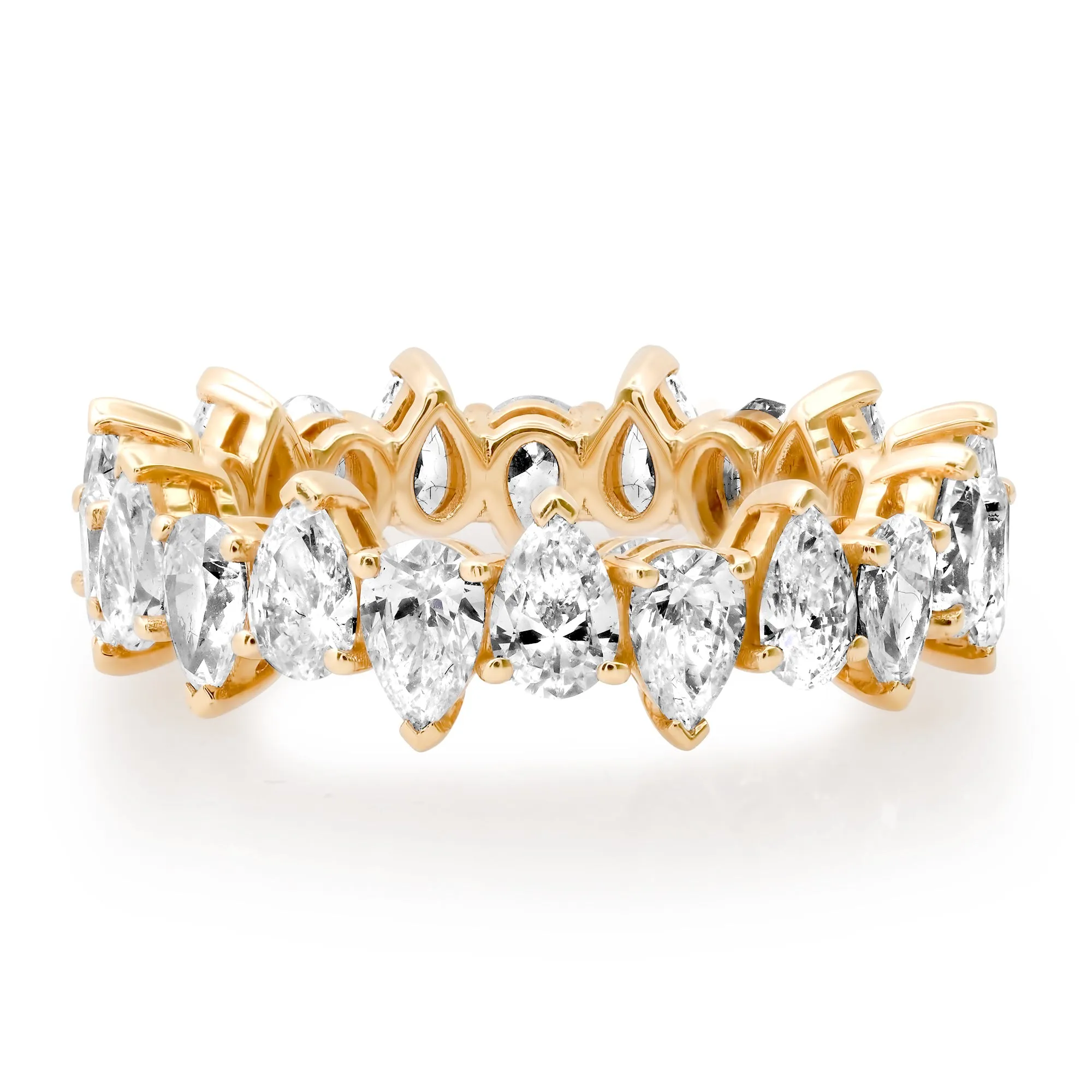 Alternating Diamond Teardrop Eternity Band Ring
