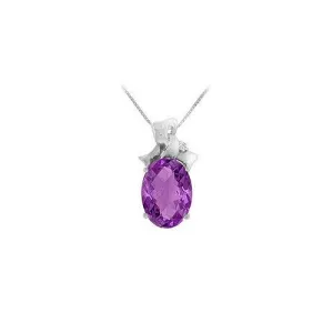 Amethyst and Diamond Pendant : 14K White Gold - 7.75 CT TGW