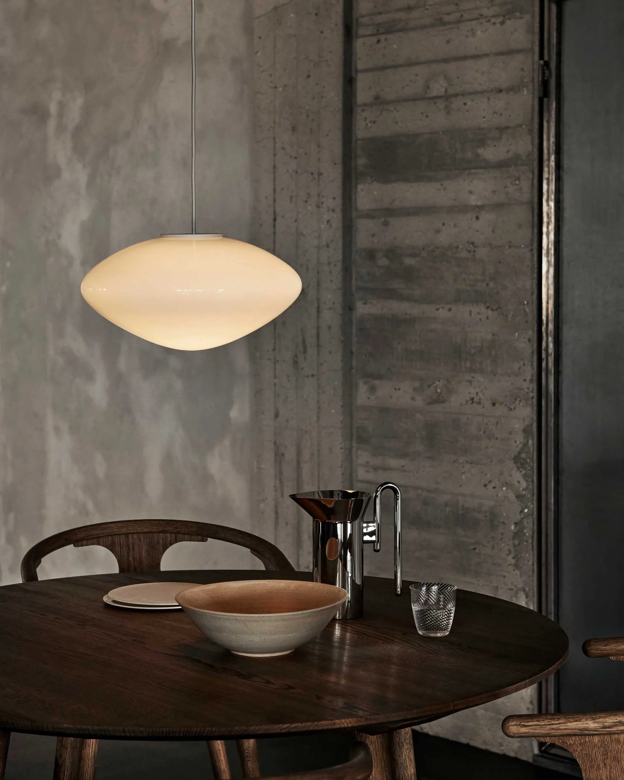&Tradition AP16 Mist Pendant Lamp, Matt White/Opal Glass