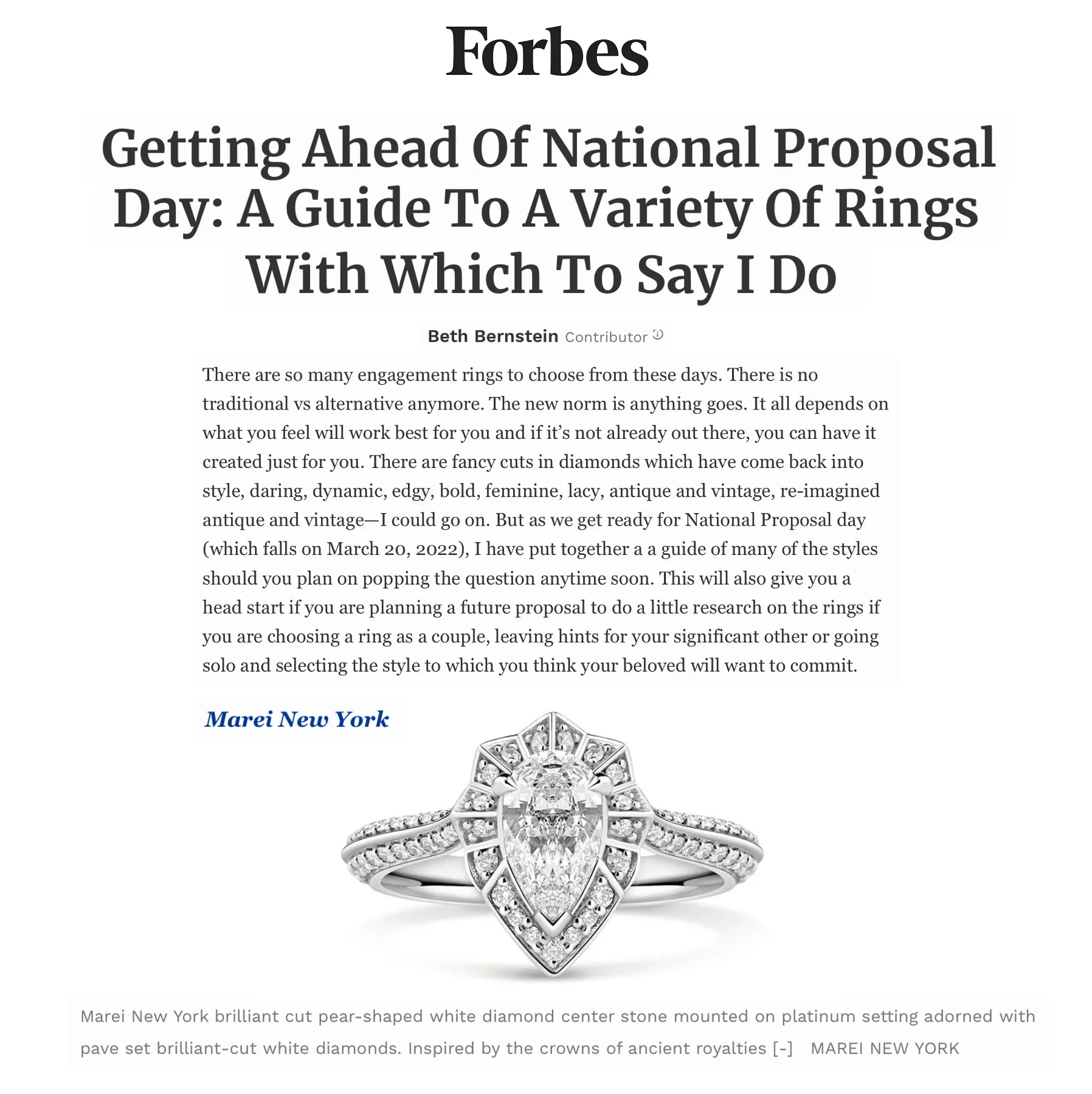 Atara Engagement Ring With Brilliant-Cut Pear-Shaped White Diamond In 18K Yellow Gold