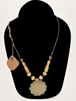 Authentic Leather / Bronze Necklace - 1