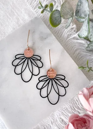 Black Water Lilly Lace Earrings