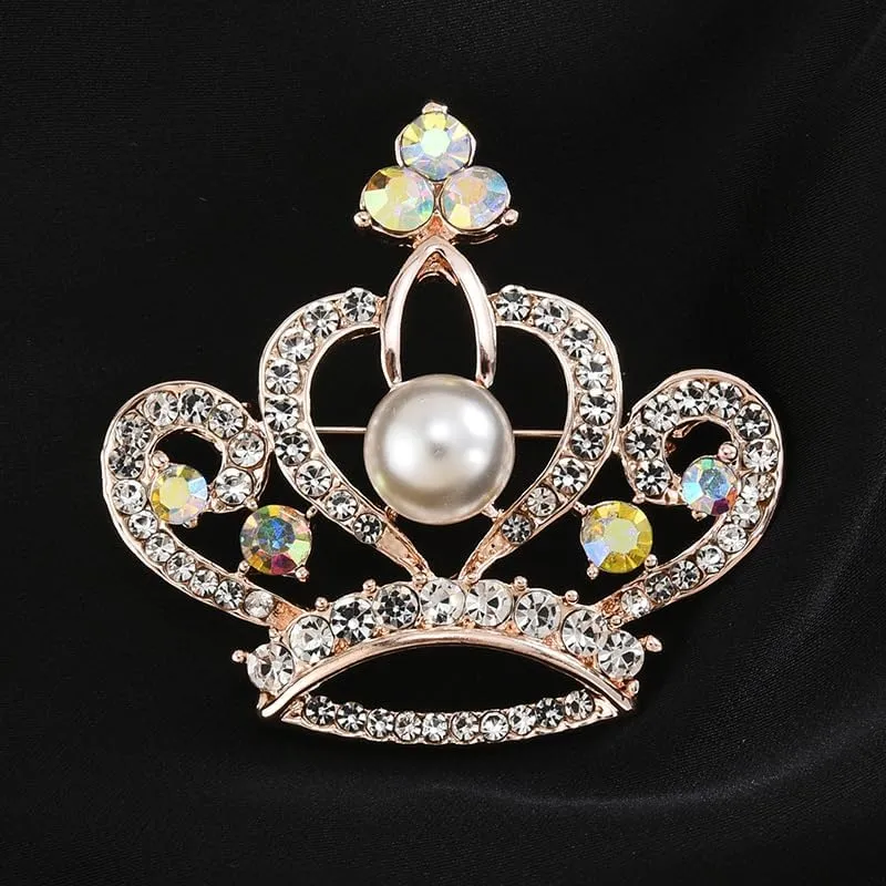 Brooch Pins for WomenPearl Crystal Gold Brooch Jewelry