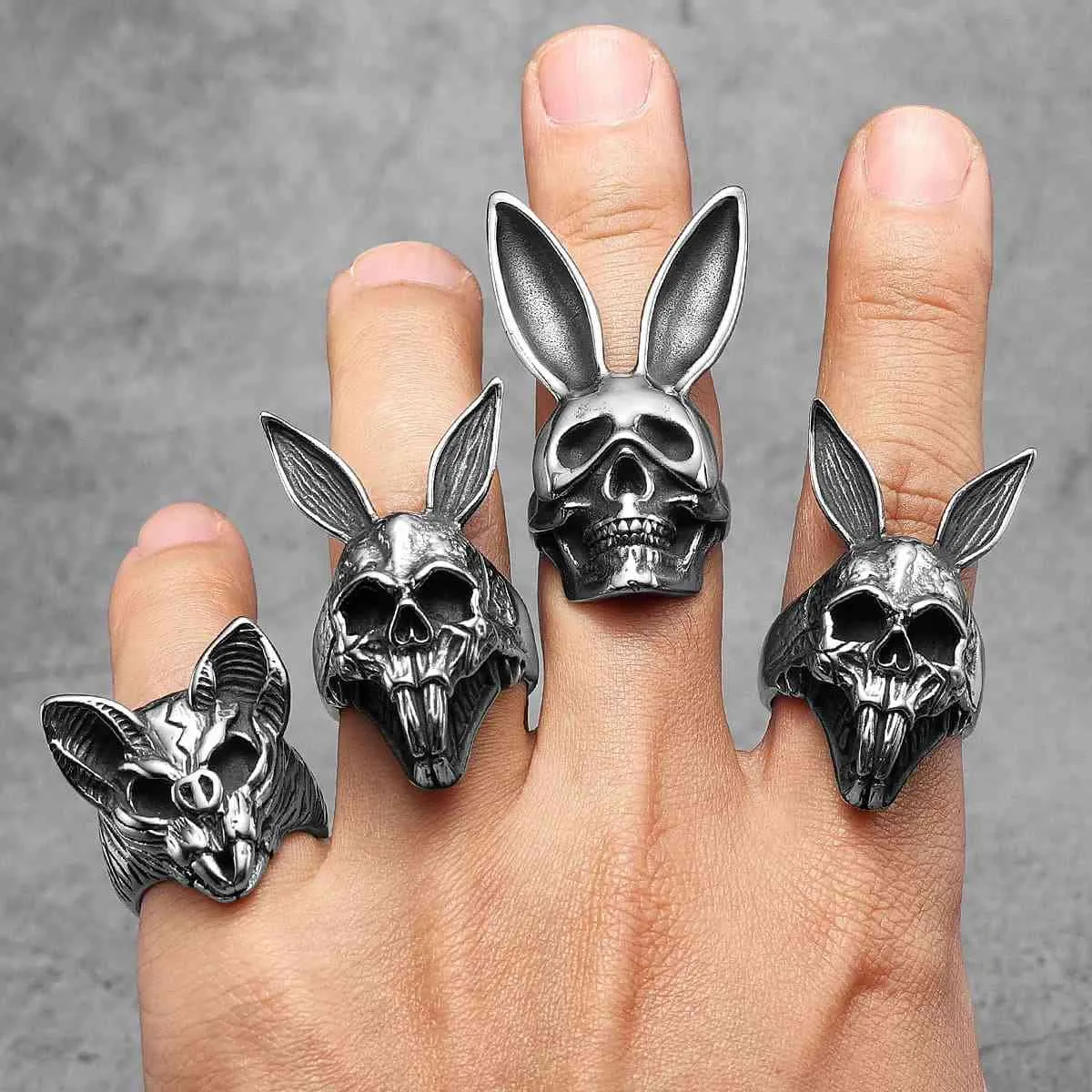Bunny Skull Ring