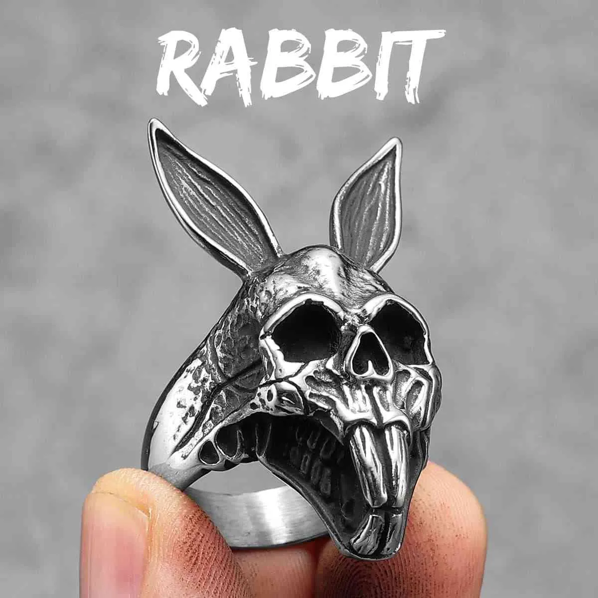 Bunny Skull Ring