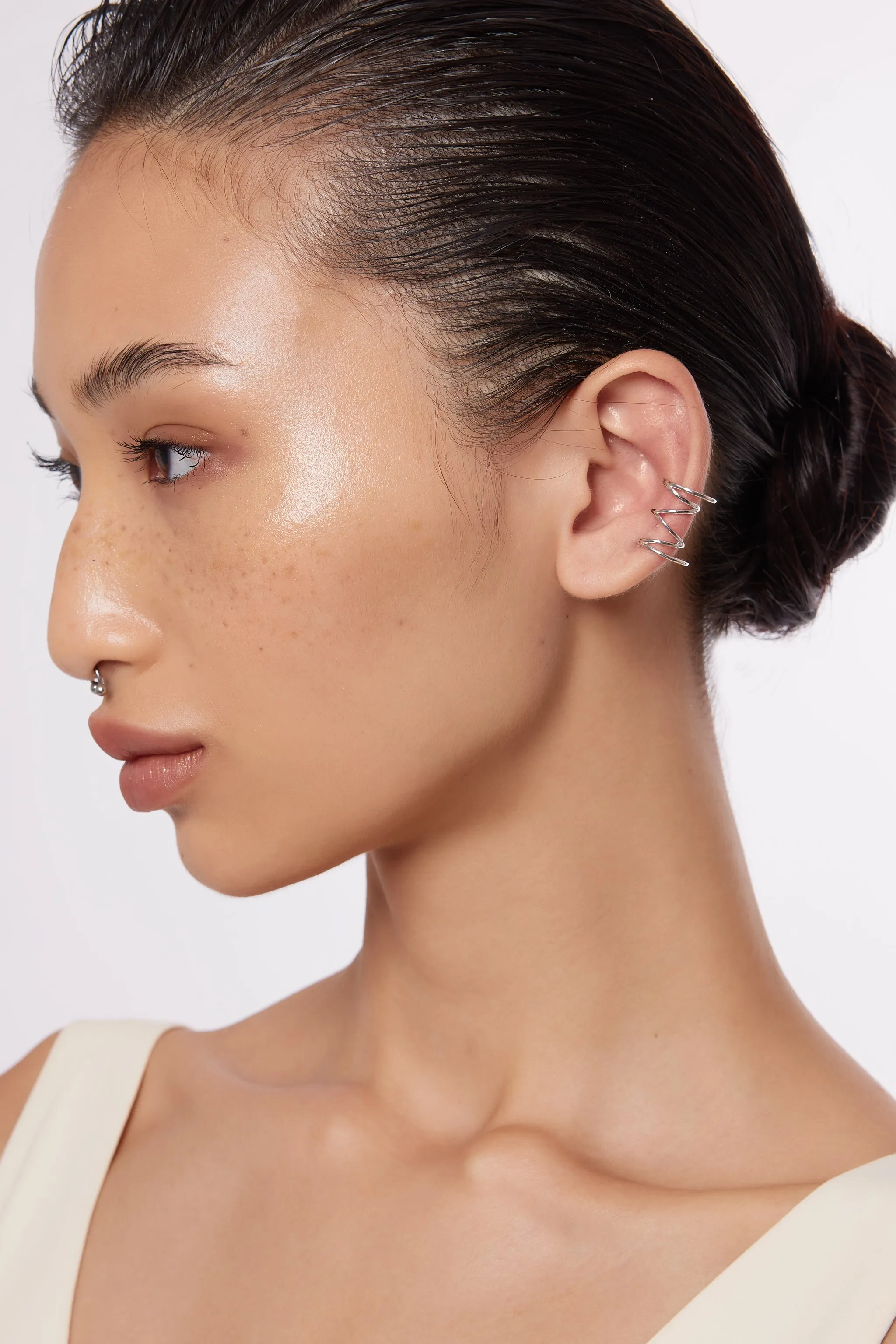 Cage Silver Ear Cuff