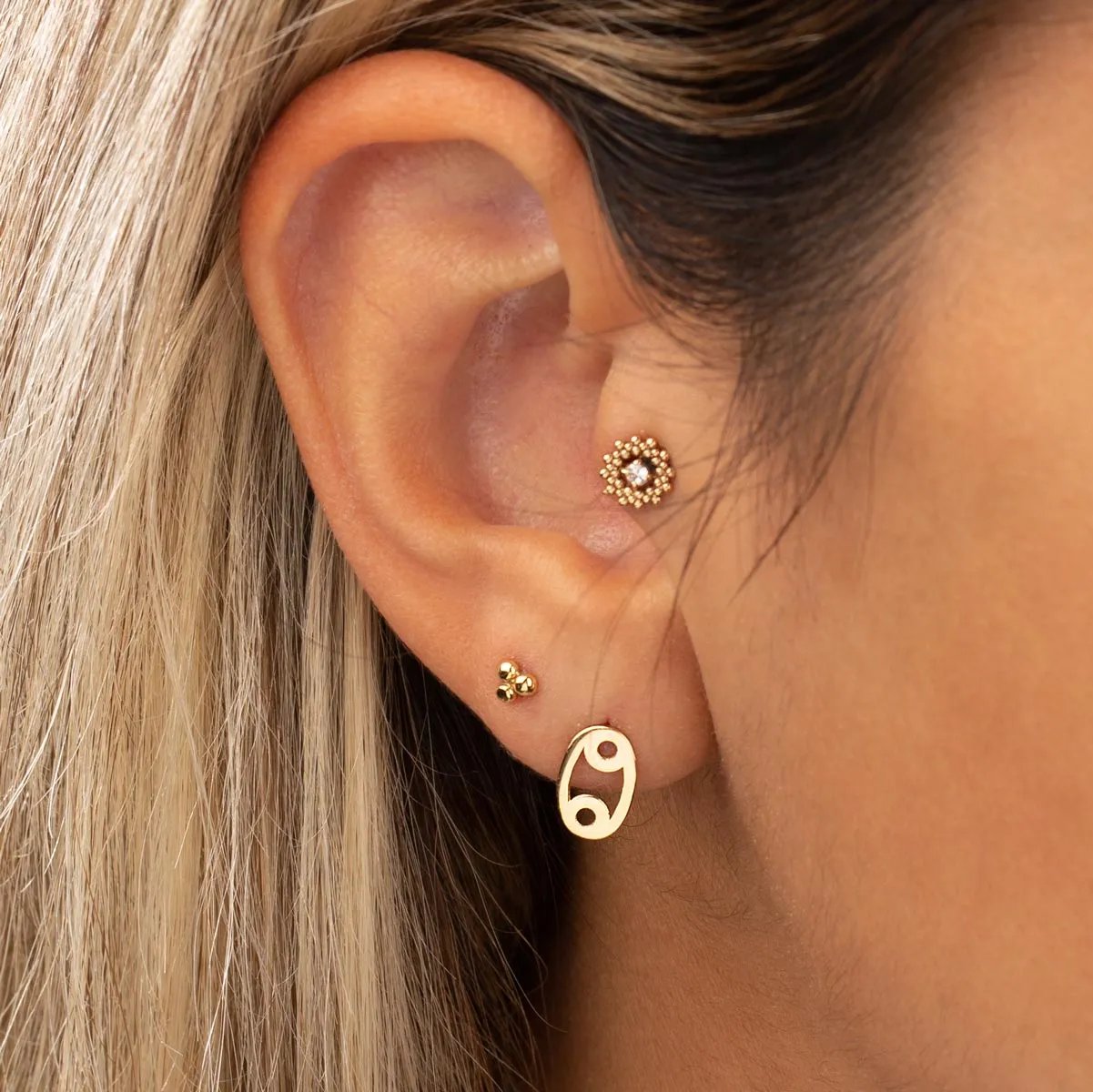 Cancer Sign Stud Earrings