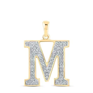 Captivating Elegance: 10kt Yellow Gold Diamond Initial M Pendant