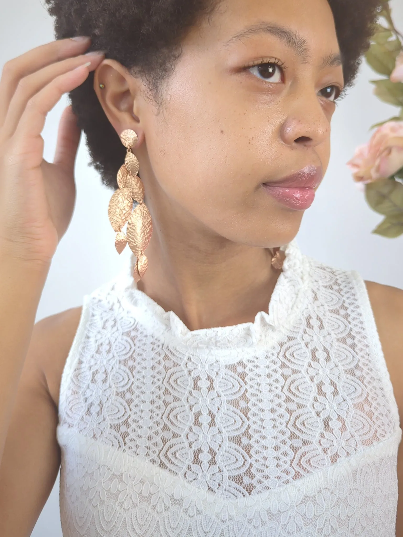 Cascading Leaf Statement Earrings