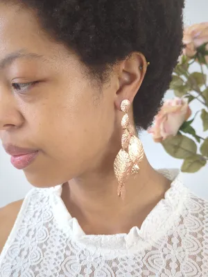 Cascading Leaf Statement Earrings