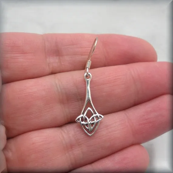 Celtic Knot Teardrop Earrings - Sterling Silver