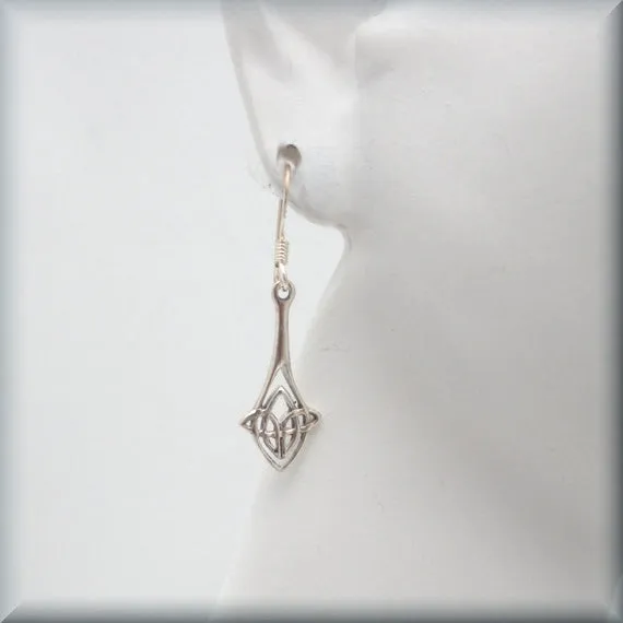 Celtic Knot Teardrop Earrings - Sterling Silver