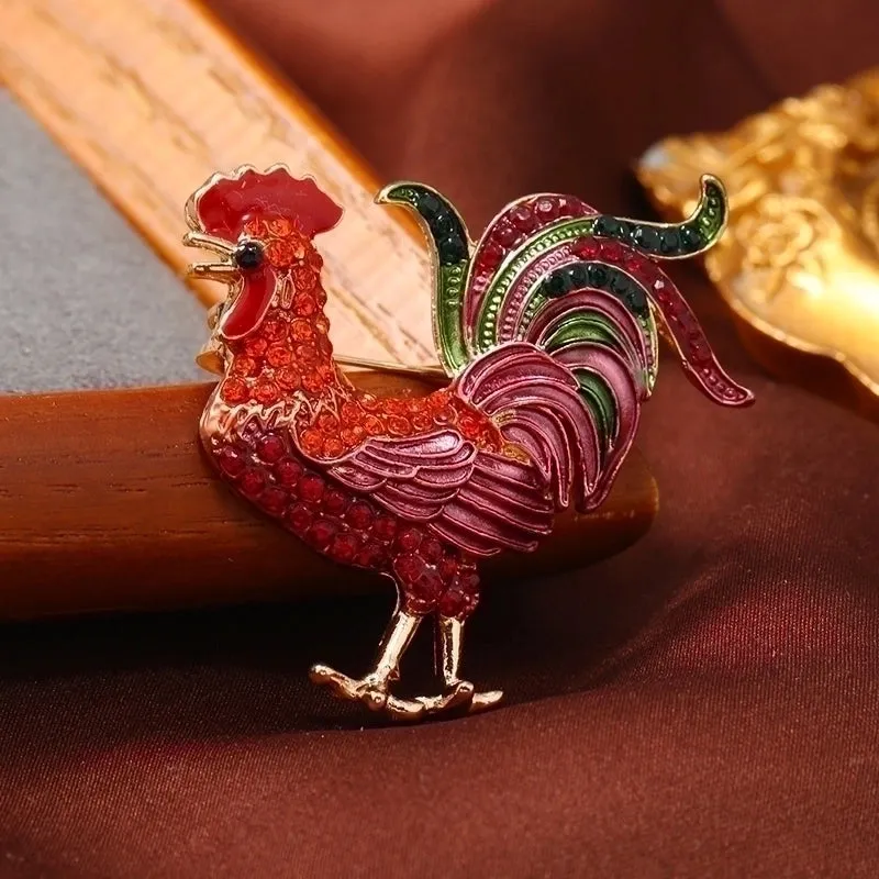 Chinoiserie Animal Alloy Plating Inlay Rhinestones Unisex Brooches 1 Piece