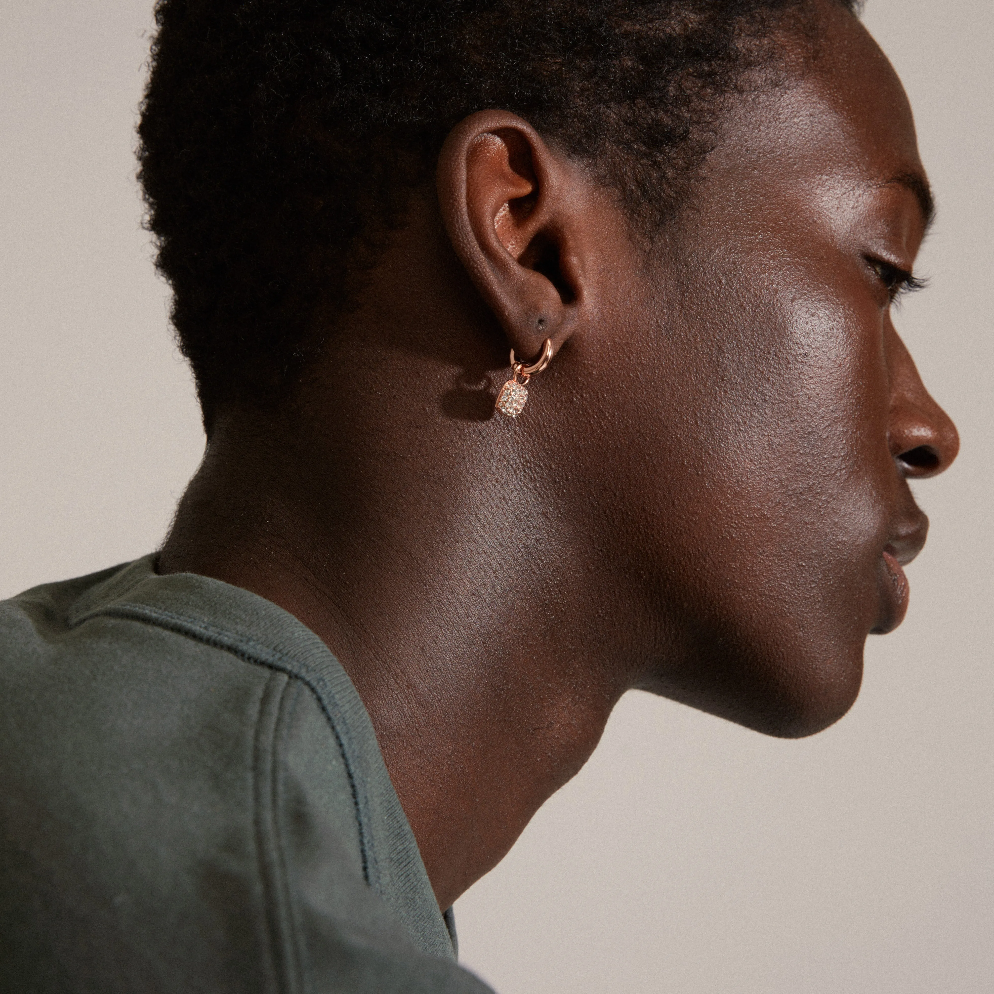 CINDY crystal hoop earrings rosegold-plated